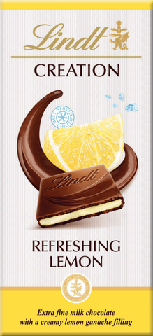 LINDT Creation Refreshing Lemon Milk Chocolate Bar 150g (Pack of 14)