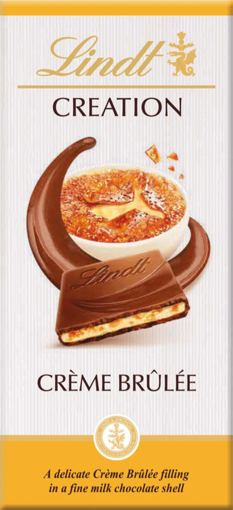 LINDT Creation Creme Brulee Milk Chocolate Bar 150g (Pack of 14)