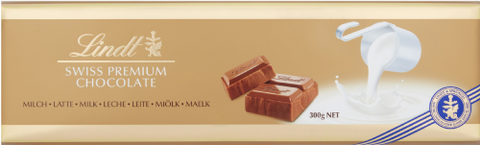 LINDT Milk Gold Bar 300g (Pack of 11)