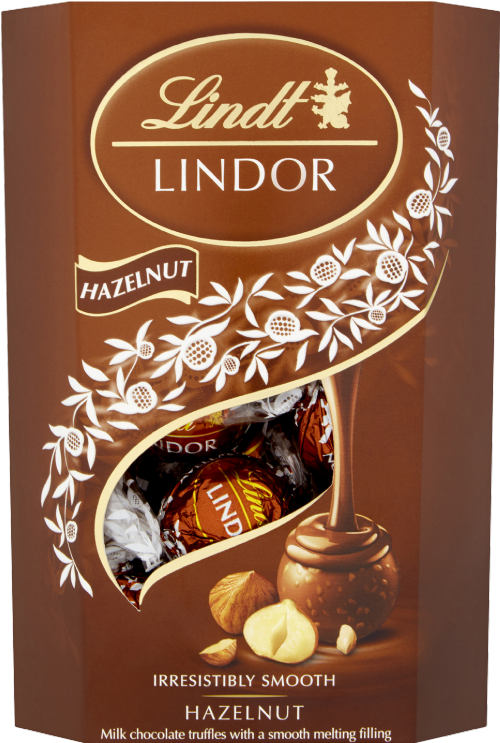 LINDT Lindor Hazelnut Cornet 200g (Pack of 8)