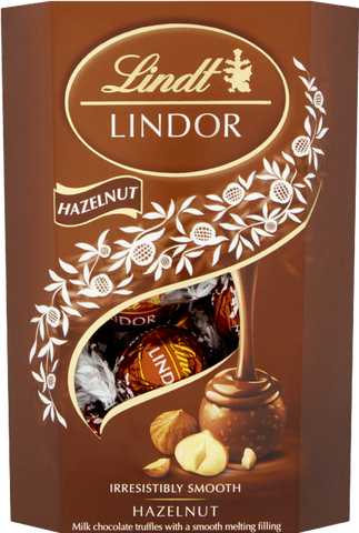 LINDT Lindor Hazelnut Cornet 200g (Pack of 8)