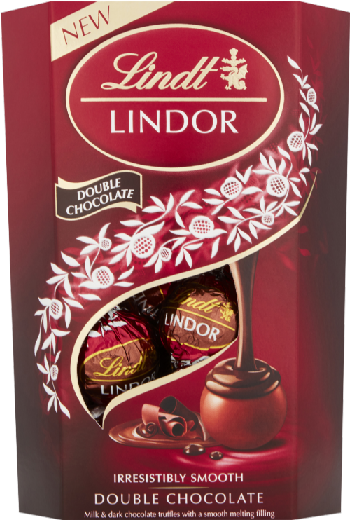 LINDT Lindor Double Chocolate Cornet 200g (Pack of 8)