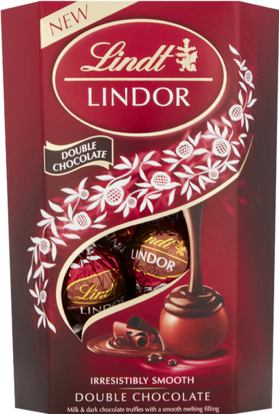 LINDT Lindor Double Chocolate Cornet 200g (Pack of 8)