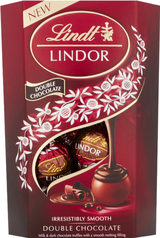 LINDT Lindor Double Chocolate Cornet 200g (Pack of 8)