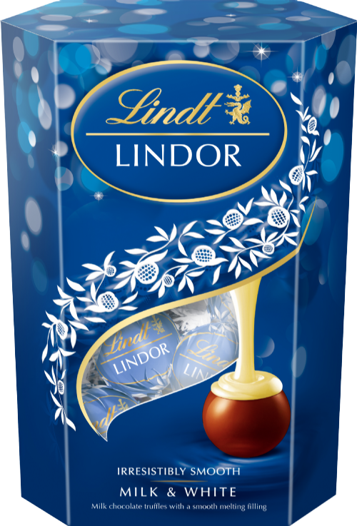 LINDT Lindor Milk & White Cornet 200g (Pack of 8)