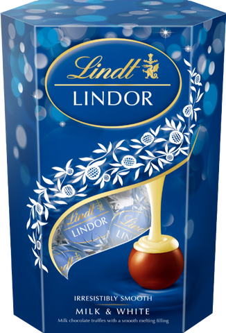 LINDT Lindor Milk & White Cornet 200g (Pack of 8)