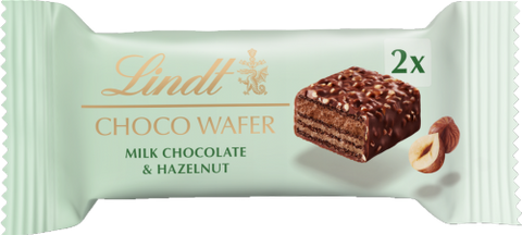 LINDT Choco Wafer - Milk Chocolate & Hazelnuts 30g (Pack of 20)