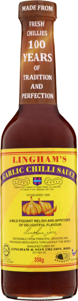 LINGHAM'S Garlic Chilli Sauce 358g (Pack of 6)