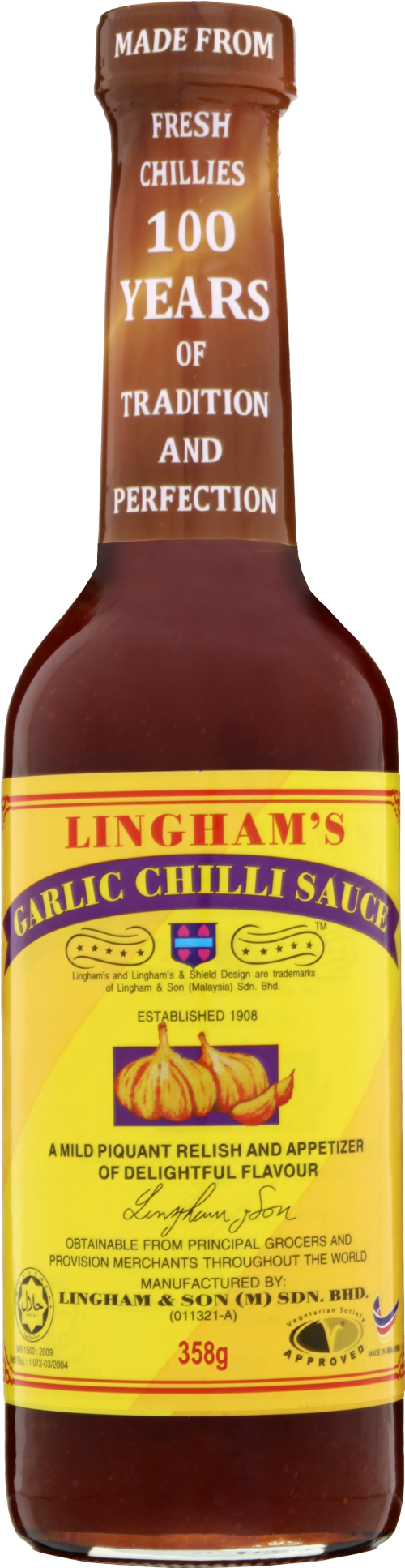 LINGHAM'S Garlic Chilli Sauce 358g (Pack of 6)