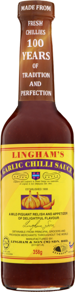 LINGHAM'S Garlic Chilli Sauce 358g (Pack of 6)