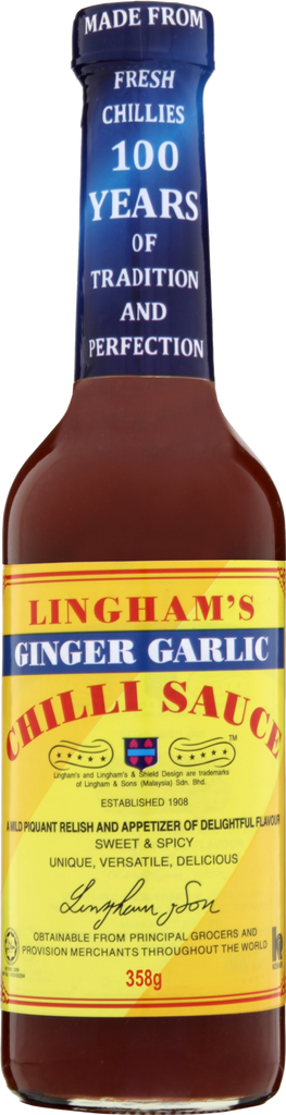 LINGHAM'S Ginger Garlic Chilli Sauce 358g (Pack of 6)