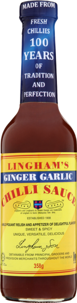 LINGHAM'S Ginger Garlic Chilli Sauce 358g (Pack of 6)