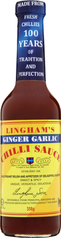 LINGHAM'S Ginger Garlic Chilli Sauce 358g (Pack of 6)