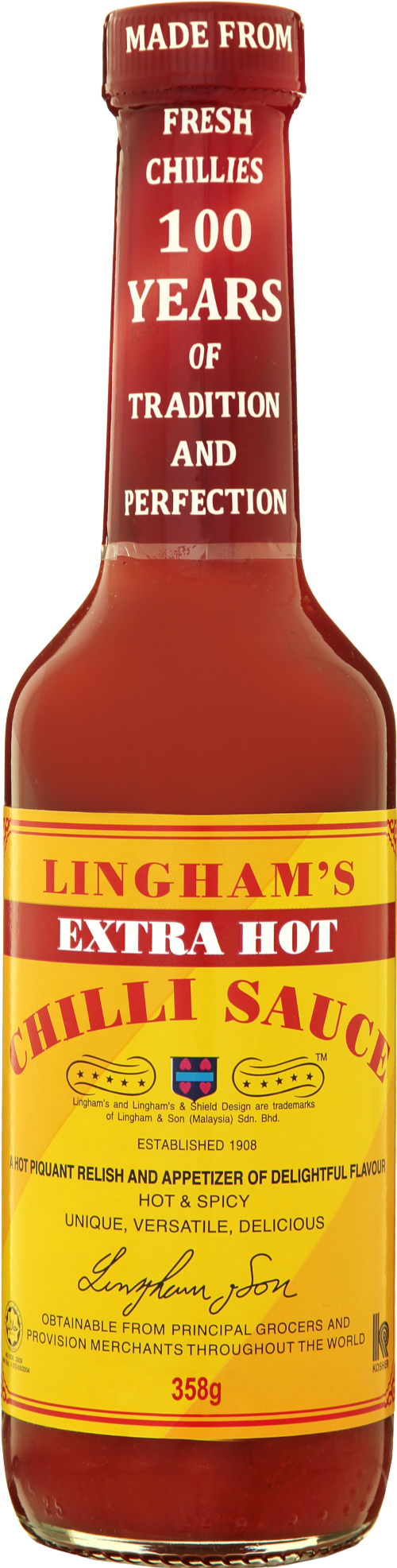 LINGHAM'S Extra Hot Chilli Sauce 358g (Pack of 6)