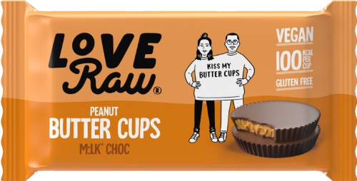 LOVERAW Peanut Butter Cups - Milk Choc 34g (Pack of 18)