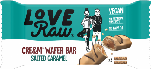 LOVERAW Cream Wafer Bar - Salted Caramel 45g (Pack of 12)