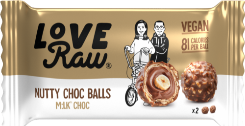 LOVERAW Nutty Choc Balls - Milk Choc 28g (Pack of 9)