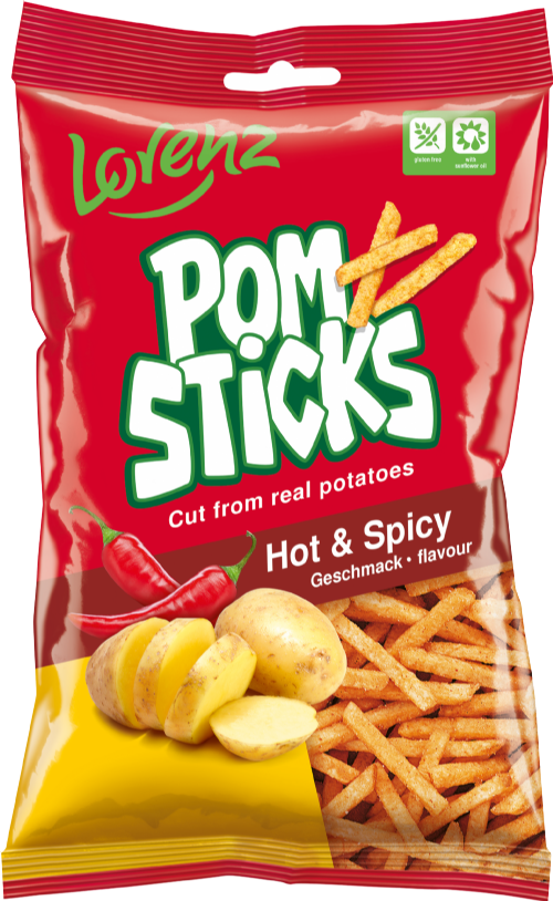 LORENZ Pomsticks - Hot & Spicy 85g (Pack of 14)