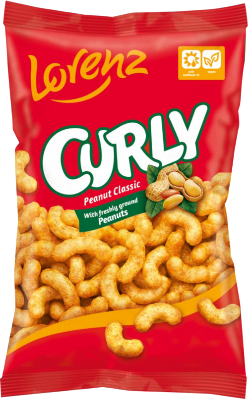 LORENZ Curly Peanut Classic Snacks 120g (Pack of 14)