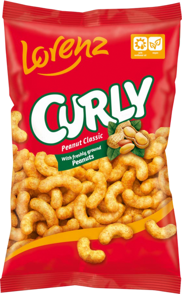 LORENZ Curly Peanut Classic Snacks 120g (Pack of 14)