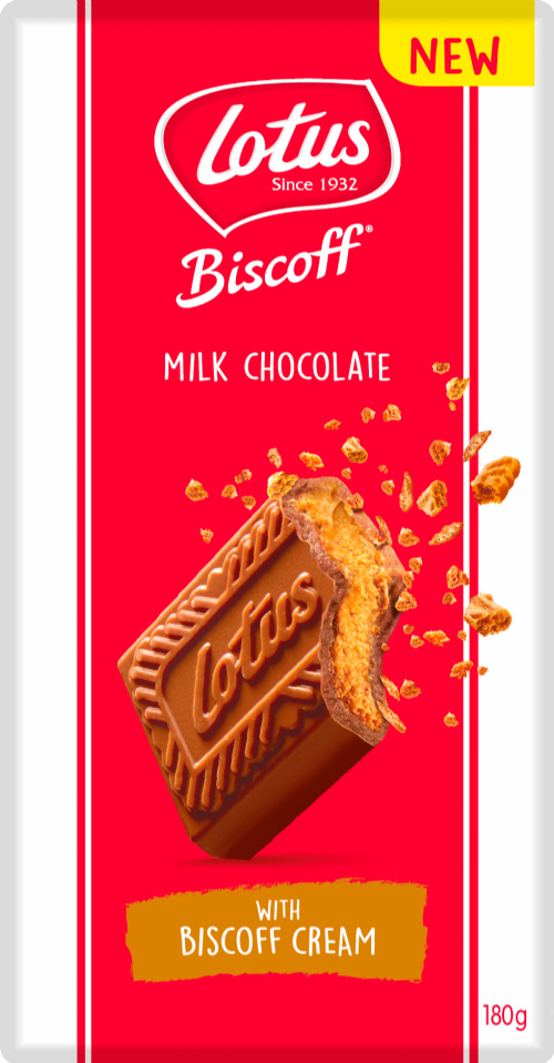 LOTUS Milk Chocolate with Biscoff Cream 180g (Pack of 17)