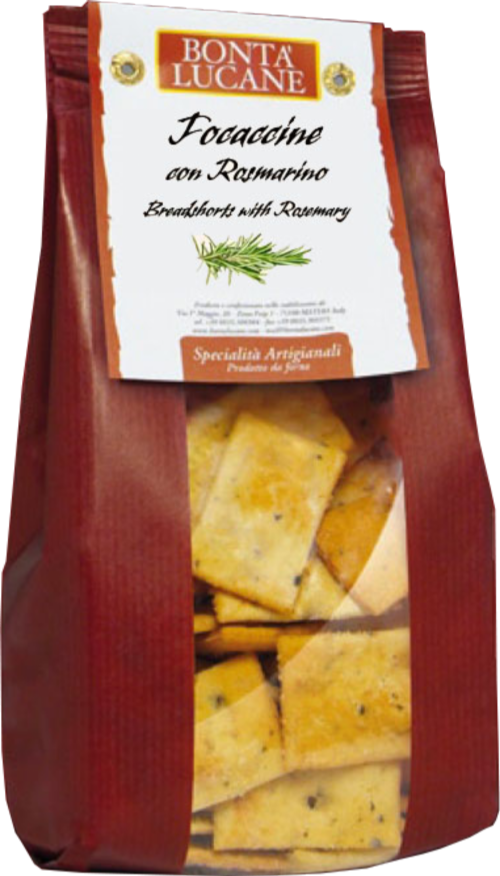 BONTA LUCANE Focaccine - Breadshorts with Rosemary 250g (Pack of 10)
