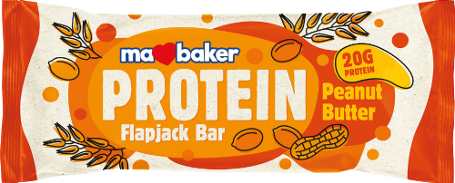 MA BAKER Peanut Butter Protein Flapjack Bar 90g (Pack of 12)