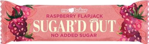MA BAKER Sugar'd Out Raspberry Flapjack 50g (Pack of 16)