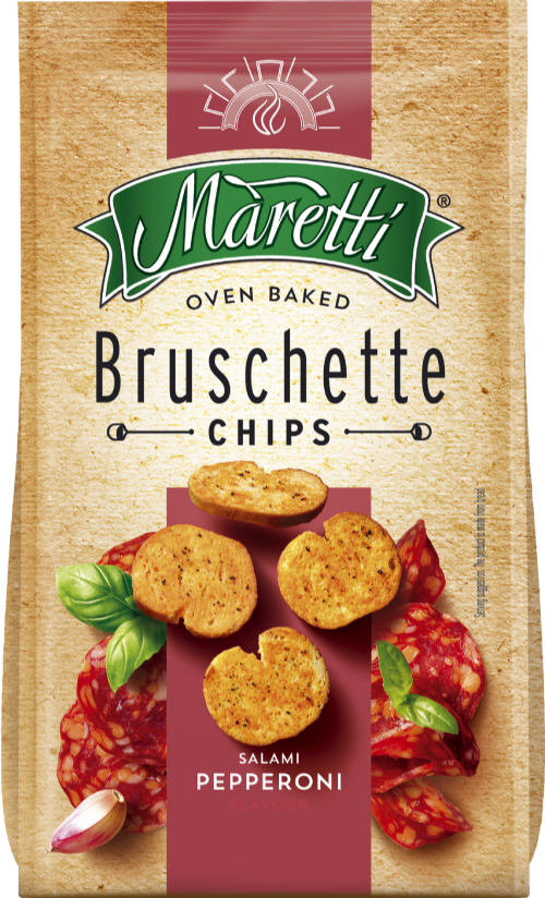 MARETTI Bruschette - Salami Pepperoni Flavour 70g (Pack of 21)