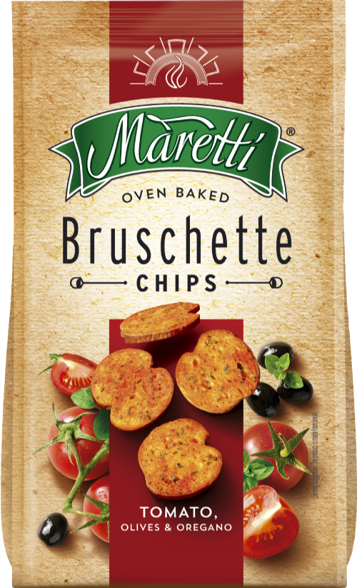 MARETTI Bruschette - Tomato, Olives & Oregano 70g (Pack of 21)