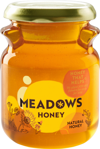 MEADOWS HONEY Natural Honey 340g (Pack of 4)