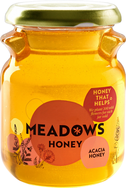 MEADOWS HONEY Acacia Honey 340g (Pack of 4)