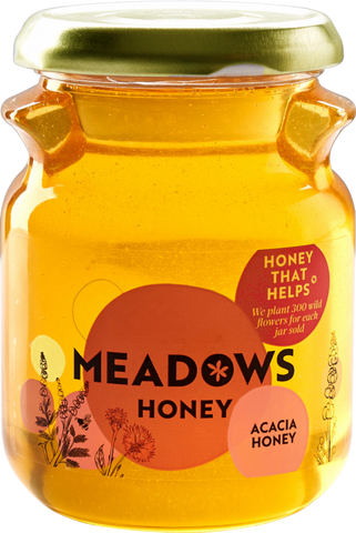 MEADOWS HONEY Acacia Honey 340g (Pack of 4)