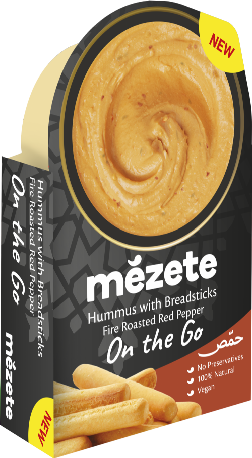 MEZETE On the Go - Roasted Pepper Hummus / Bread Sticks 92g (Pack of 6)