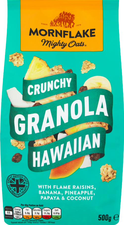 MORNFLAKE Crunchy Granola - Hawaiian 500g (Pack of 12)