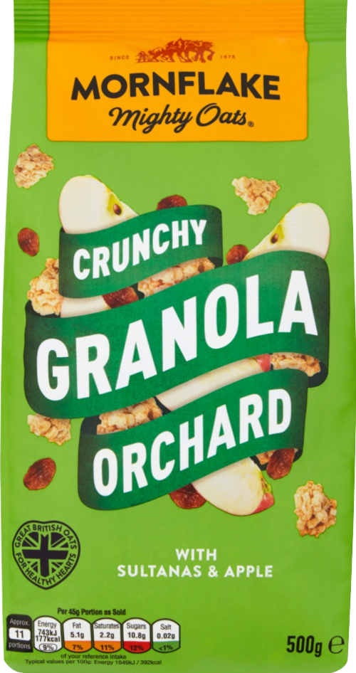 MORNFLAKE Crunchy Granola - Orchard 500g (Pack of 12)