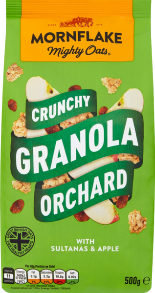 MORNFLAKE Crunchy Granola - Orchard 500g (Pack of 12)