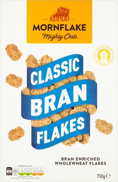 MORNFLAKE Bran Flakes 750g (Pack of 8)