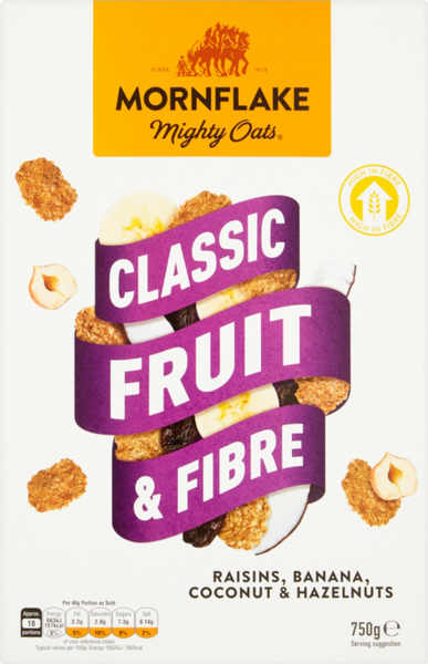 MORNFLAKE Fruit & Fibre 750g (Pack of 8)