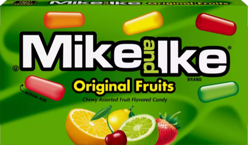 MIKE AND IKE Original Fruits Mix 141g (Pack of 12)