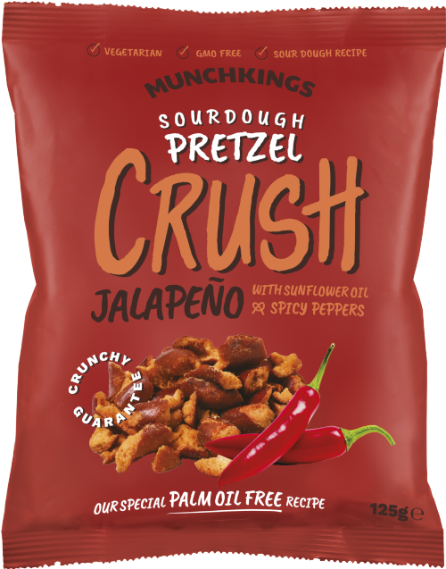 MUNCHKINGS Pretzel Crush - Jalapeno 125g (Pack of 9)
