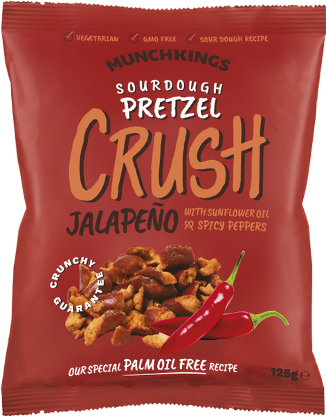 MUNCHKINGS Pretzel Crush - Jalapeno 125g (Pack of 9)