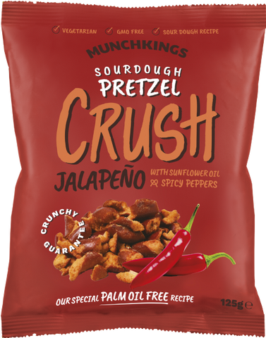 MUNCHKINGS Pretzel Crush - Jalapeno 125g (Pack of 10)