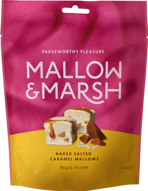 MALLOW & MARSH Salted Caramel Marshmallows - Bag 85g (Pack of 6)