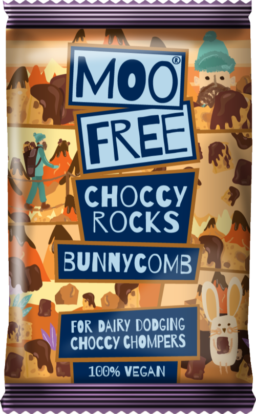 MOO FREE Choccy Rocks - Bunnycomb 35g (Pack of 16)