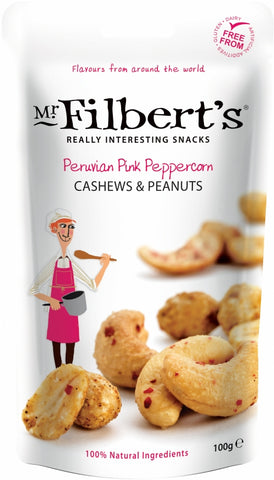 MR FILBERT'S Peruvian Pink Peppercorn Cashews & Peanuts 100g (Pack of 12)