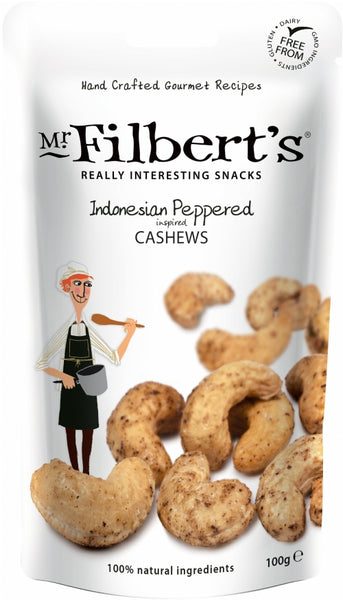 MR FILBERT'S Indonesian Peppered Cashews 100g (Pack of 12)