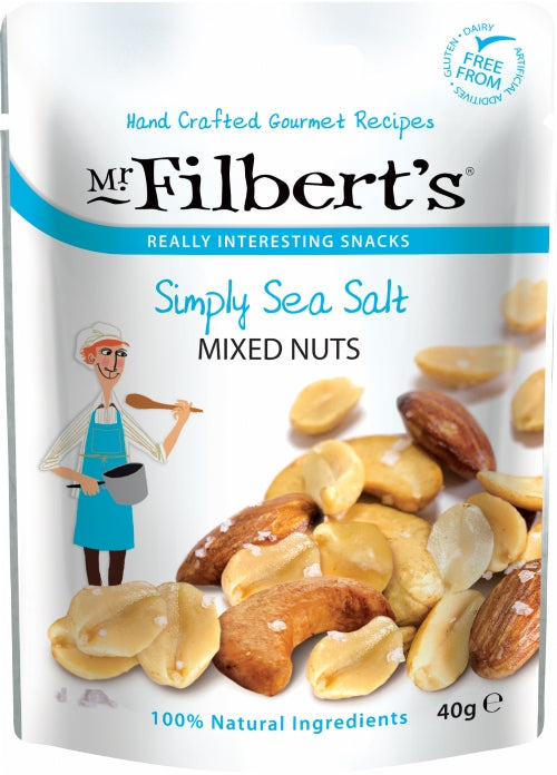 MR FILBERT'S Simply Sea Salt Mixed Nuts 40g (Pack of 20)