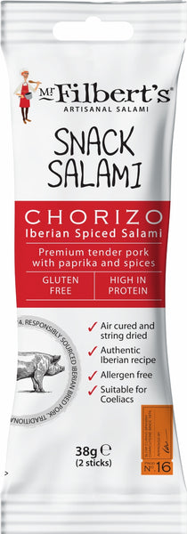 MR FILBERT'S Snack Salami Chorizo 38g (Pack of 15)