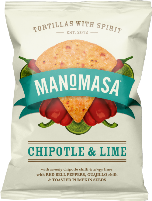 MANOMASA Chipotle & Lime Corn Chips 140g (Pack of 10)